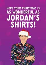 Funny Big Brother Christmas Card - As wonderful as Jordan's Shirts! created by The Cake Thief