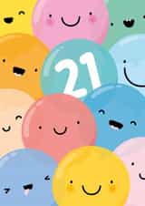 Funny 21st Birthday Card - Happy Balloons created by Fliss Muir