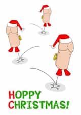 Funny Christmas card - Hopping Toy Wind - Up Penises - Hoppy Christmas created by Huzzoo