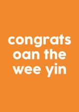 Typographic New Baby Card For Parents - Scottish - Colourful Bright Positivity created by Kalloway Design