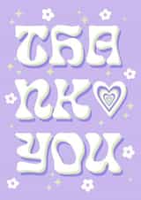 Funky Retro-inspired Thank You card - for family and friends. created by Kamiya Chirodian