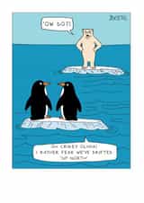 Funny Up North Card - Northerner Joke - Penguins & Polar Bear created by Paperlink and Meraki Greeting Cards