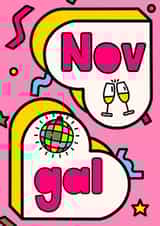 November Gal Birthday Card - November Born - Party Girl created by Lisa Wardle