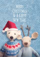 Cute Christmas card - Christmas Jumper - polar bear and little deer created by Paper Bird