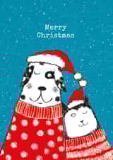 Cute Christmas Card - Cat and Dog created by Paper Bird