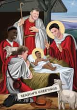 Arsenal Christmas Card - A Gunners Nativity With Baby Jesus created by Scored It