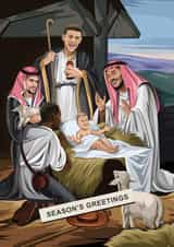 Newcastle United Christmas Card | NUFC Geordie Nativity created by Scored It