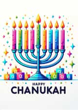 Happy Chanukah! - Colourful Menorah card - Hanukka created by MonkeyChops Design