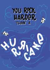Funny card Congratulations Card - Rock Harder than a Hurricane created by Vektorama