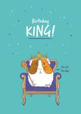Cute Guinea Pig Birthday Card - Guinea Pig King created by Goofy Guineas