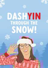 Funny Big Brother Yinrun Christmas Card - DashYIN through the snow! created by The Cake Thief