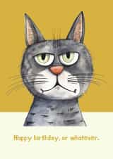 Funny cat birthday card - Grumpy - Whatever created by Koro Cinco