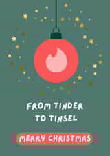 Tinder First Christmas Card - for Boyfriend or Girlfriend - Met on Tinder Christmas created by Lucky Jems Gifts