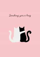 Sending you a hug - cute cats - perfect card to show a loved one that you care created by Paper Heart Designs