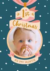 Personalised Christmas Photo Card created by The Pattern Press - Cute Christmas Photo Card - 1st Christmas as my Auntie