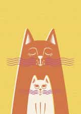 Sweet Mother's Day Card - Mom Cat and Kid created by ID by Ana Rui