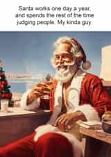 Vintage style Santa Claus Card - Judging people at Christmas created by kissmekwik