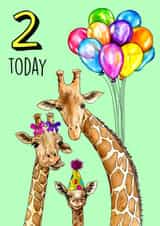 Cute Birthday Giraffe Card - 2 Today created by Poppy & Mabel