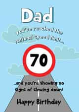 Cheeky Speed Limit Card - Happy 70th Dad! created by @Laura Lonsdale Designs