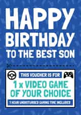 Gamer Voucher Son Birthday Card - 1 Video Game of your choice created by AbiGoLucky