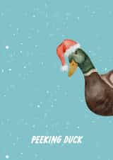 Funny "Peeking Duck" Pun Card - Christmas Edition created by The Marmalade Cat