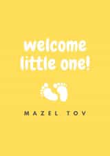 Cute New Baby card - Welcome Little One, Mazel Tov! created by Bella Jacob
