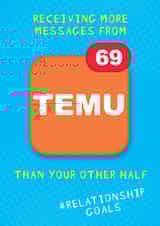 Funny Temu Card - Relationship Goals created by NICOLA TRAVIS