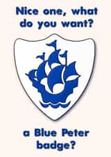 Blue Peter Badge - Nice One - Well Done Sarcasm created by Lisa Wardle
