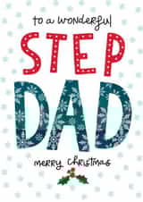 Heartfelt Typography Card - To a wonderful Step Dad Merry Christmas created by The Boy and the Bear