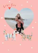 Personalised Anniversary Photo Card created by Paperlink and Meraki Greeting Cards - Cute Anniversary Photo Card - Party Dogs