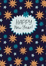 Happy New Year - Cute Smiley Stars created by Karin van der Vegt