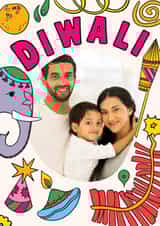 Personalised Faith Photo Card created by Lisa Wardle - Diwali Photo Card - Pretty Festive Cartoons