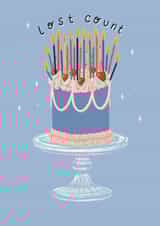 Funny birthday card - cake with lots of candles - lost count created by Lydia Creates