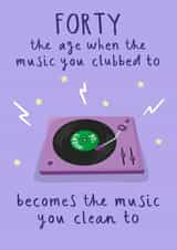 40th Birthday Card - for 90s Music Lovers - Clean Along With the Club Classics created by Running with Scissors