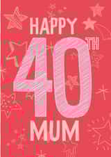 Classic Birthday Card - Mum - 40th Birthday created by Betty Kitten