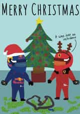 Formula One Christmas Card for Motorsport Lover- Merry Christmas Card created by R&C illustration