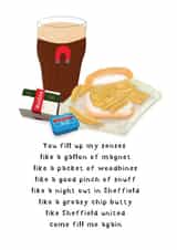 Sheffield Football Card - You fill up my senses chant created by Pixie Drew