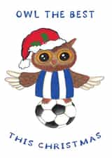 Ozzy owl - Sheffield Wednesday Christmas Card created by Pixie Drew