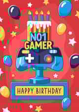 No.1 Gamer Cake - Happy Birthday card created by Evie Garnett Designs
