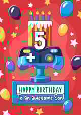 Cool Gaming Birthday Card - 5 Toady - Awesome Son! created by Evie Garnett Designs