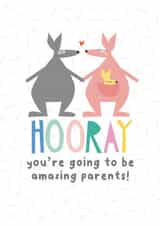 Cute Kangaroo Pregnancy Card - Amazing Parents created by Ooh I Like That Design