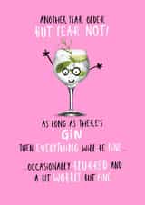 Cute Funny Gin Card - For A Gin Lover - Gin Glass created by Pink wink