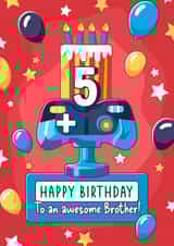 Gamer Birthday card - Age 5 - for a special Brother! created by Evie Garnett Designs