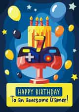 Gamer Birthday card - 7 Today - for an awesome gamer! created by Evie Garnett Designs