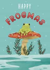 Cute Christmas Card for a Frog Lover - Happy Frogmas created by Imogen Hunt