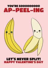 Funny Valentine's Day Card - Peeling Banana Pun created by @Cupsie's Creations