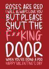 Funny Valentine's Day Card - Roses Are Red Toilet Humour created by @Cupsie's Creations