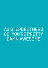 Funny Stepbrother Card - Birthday Card - You're Pretty Damn Awesome created by Purple Tree Designs