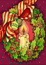 Christmas wreath card for family, friends and loved ones created by Bethany Anthony
