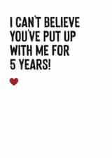 Funny Anniversary Card - For Significant Other - 5 Years created by Purple Tree Designs